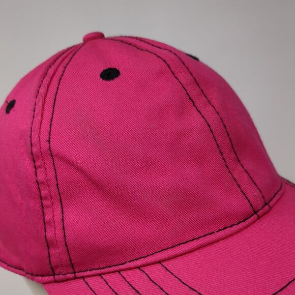 Unbranded Strapback Hat Pink One Size Adjustable Vented Holes 6 Panel Blank - Picture 5 of 11